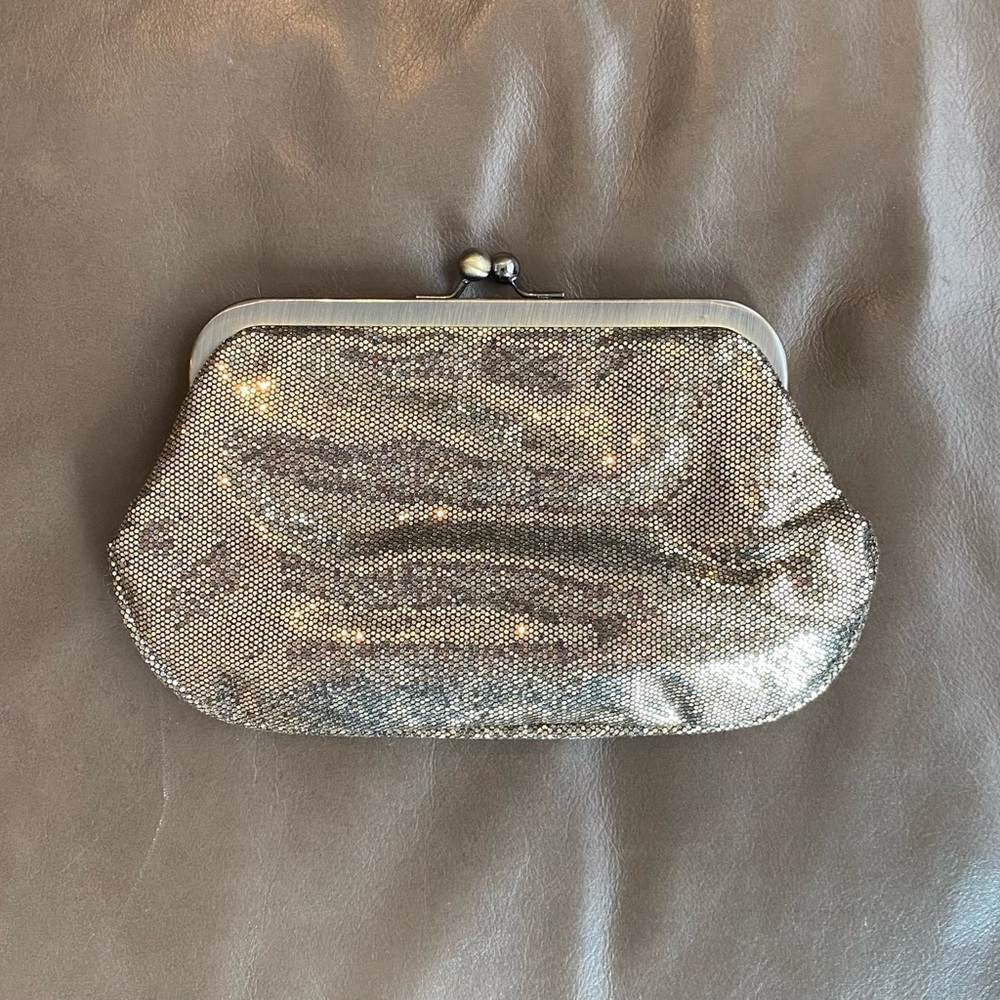 Express gold glitter clutch NEW